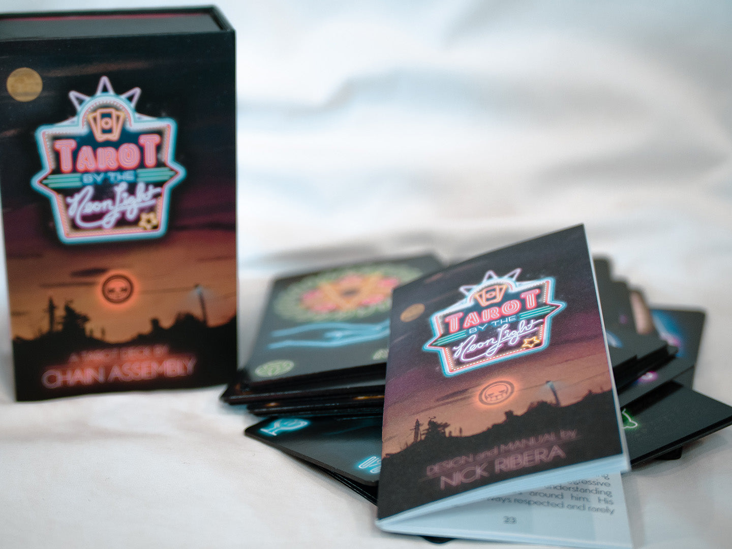 Tarot by the Neon Light - Complete Bundle (Deck + Reading Mat)