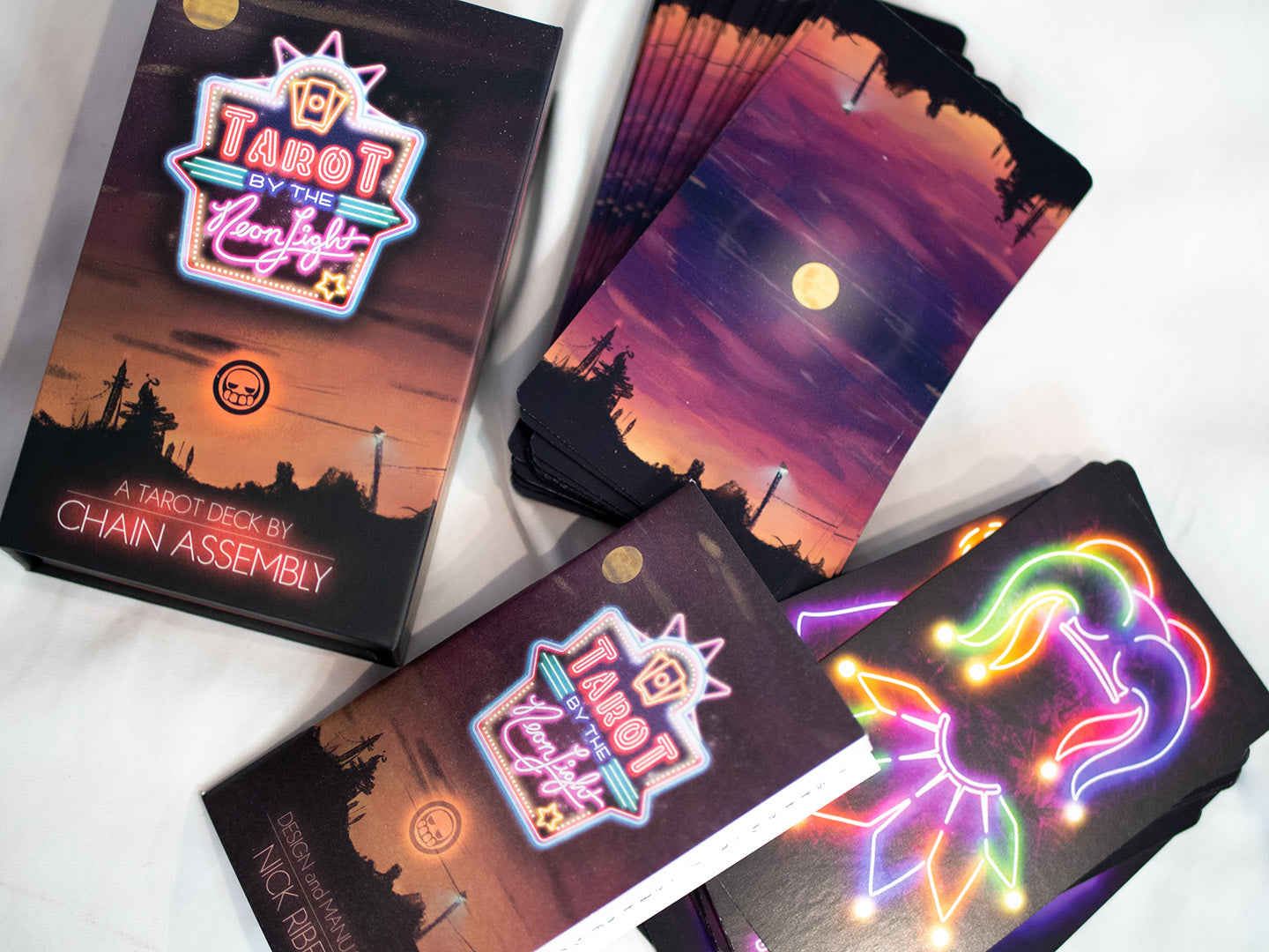 Tarot by the Neon Light - Complete Bundle (Deck + Reading Mat)