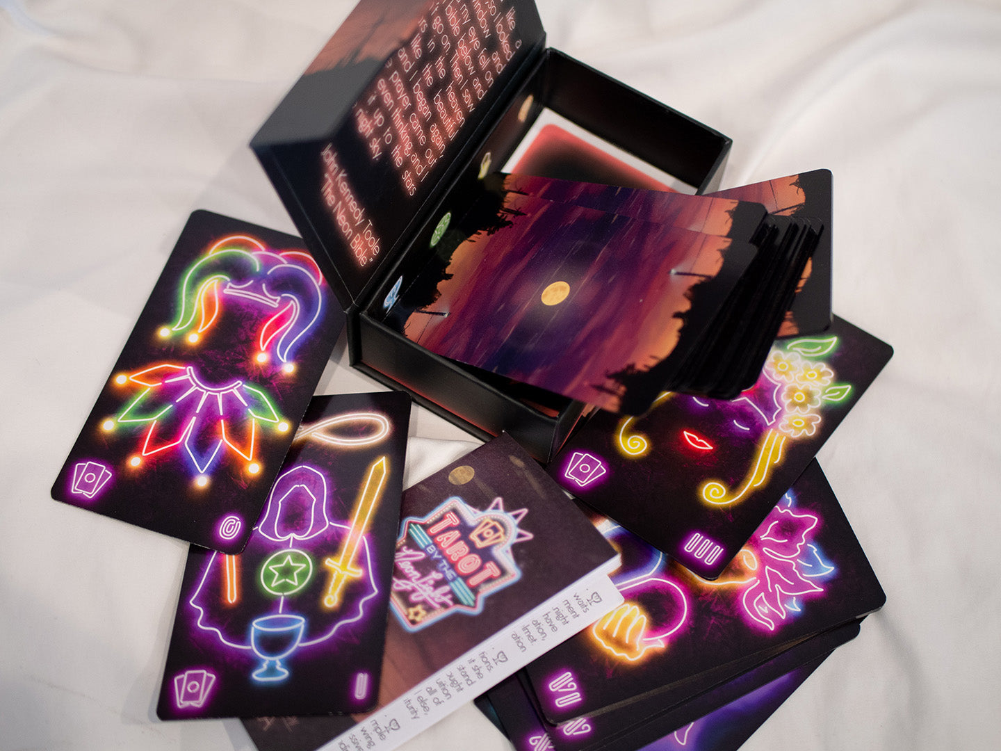 Tarot by the Neon Light - Complete Bundle (Deck + Reading Mat)