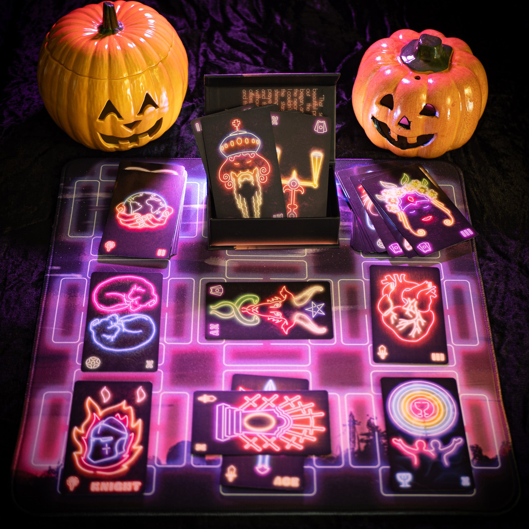 Tarot by the Neon Light - Complete Bundle (Deck + Reading Mat)