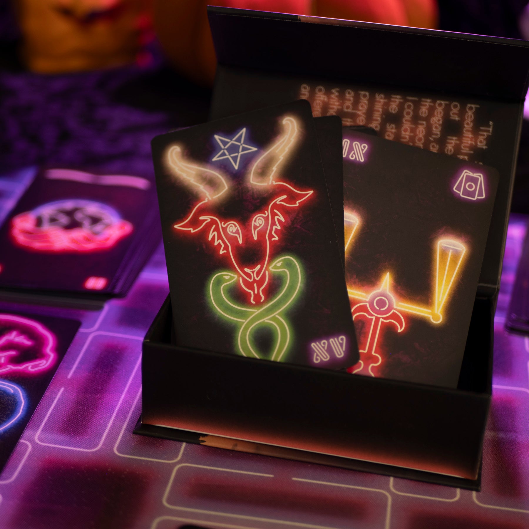 Tarot by the Neon Light - Complete Bundle (Deck + Reading Mat)