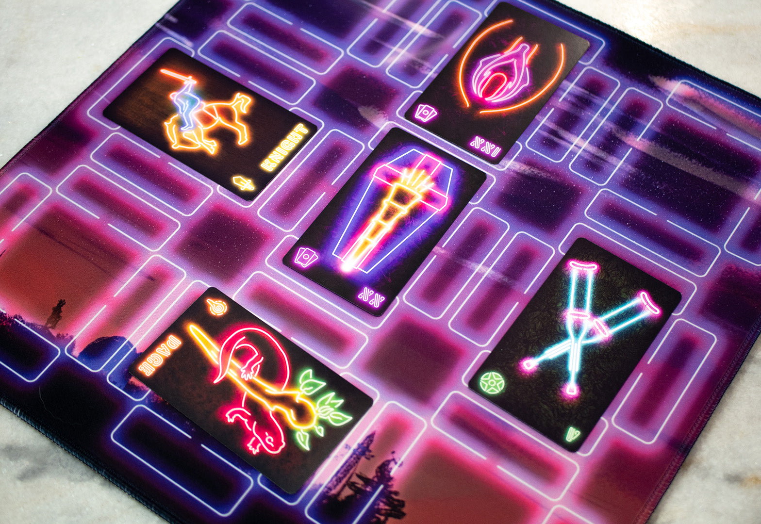 Tarot by the Neon Light - Complete Bundle (Deck + Reading Mat)