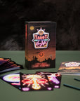 Tarot cards by the Neon Light Club with a dark background